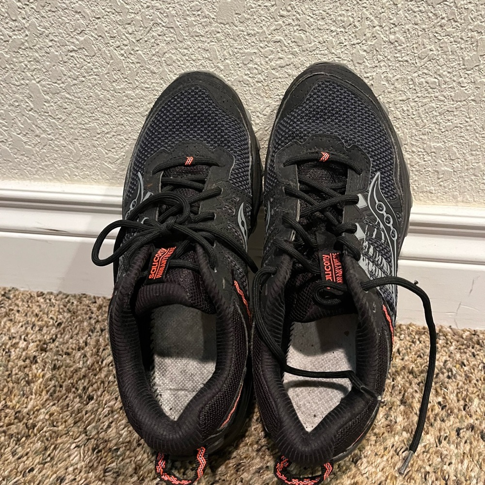 Saucony Black and Red Athletic Shoes